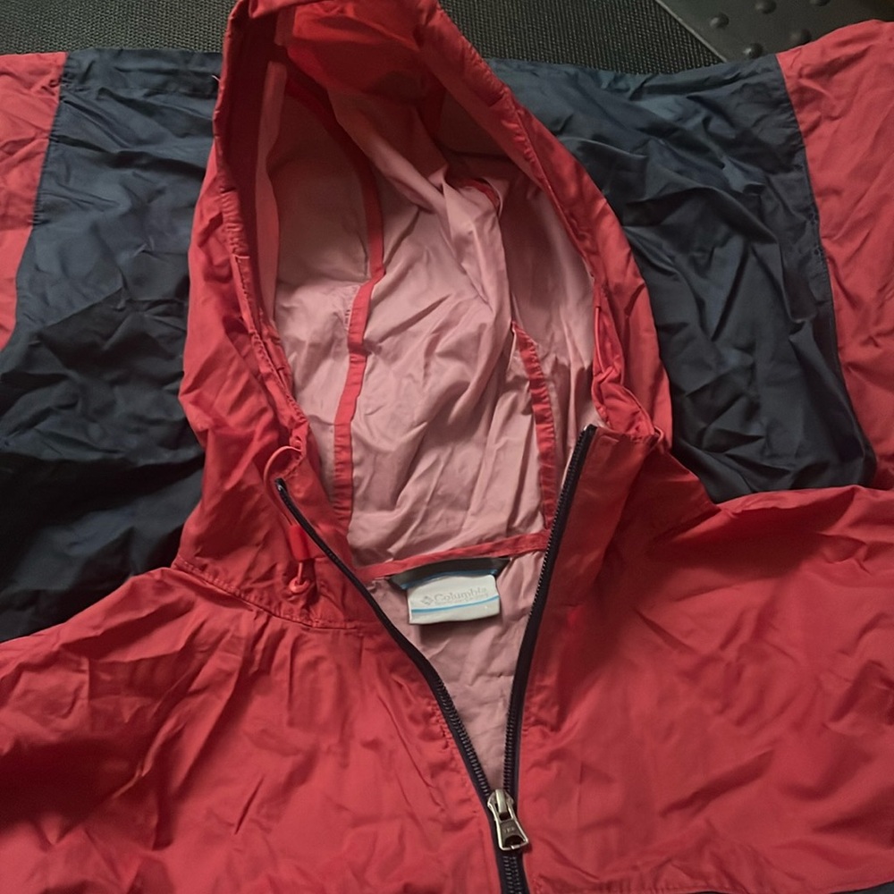 Columbia blue red windbreaker rain jacket-used